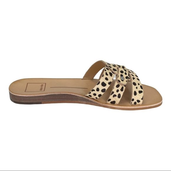 Dolce Vita Cait Leopard Cow Fur Slide Sandals Size 6M - Picture 3 of 11